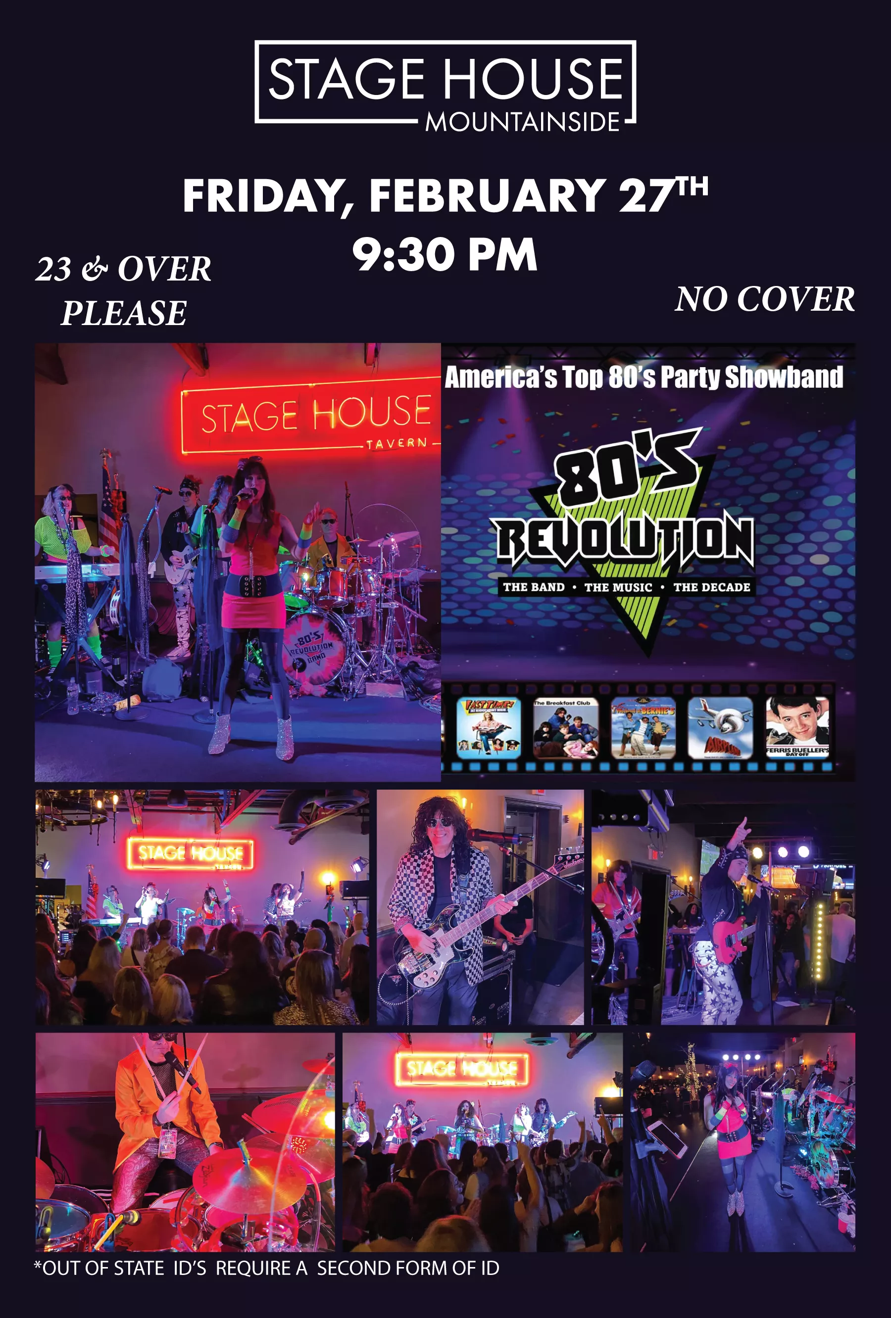 80's Revolution Feb 27 in Mountainside