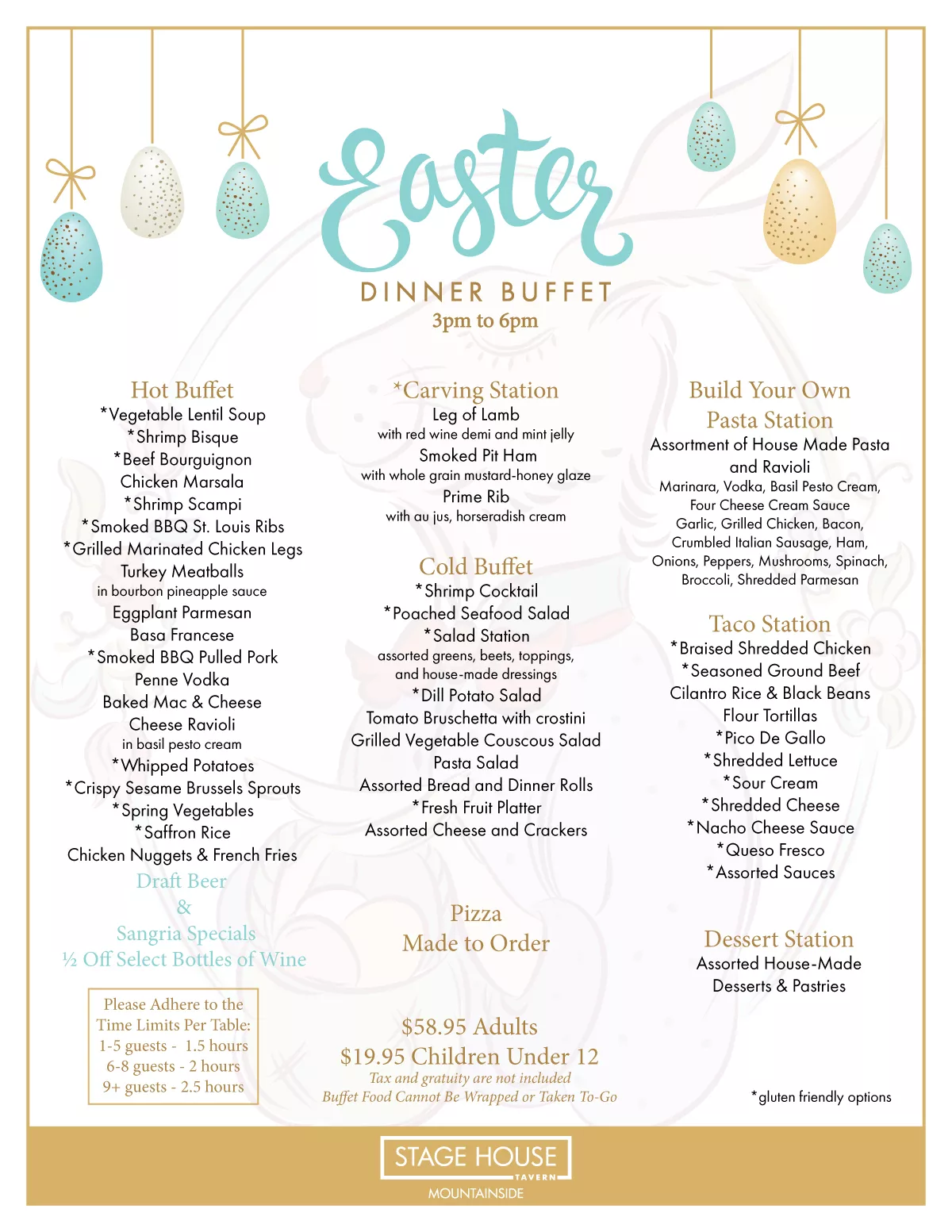 Reservations now being accepted for Easter Buffet in Mountainside NJ