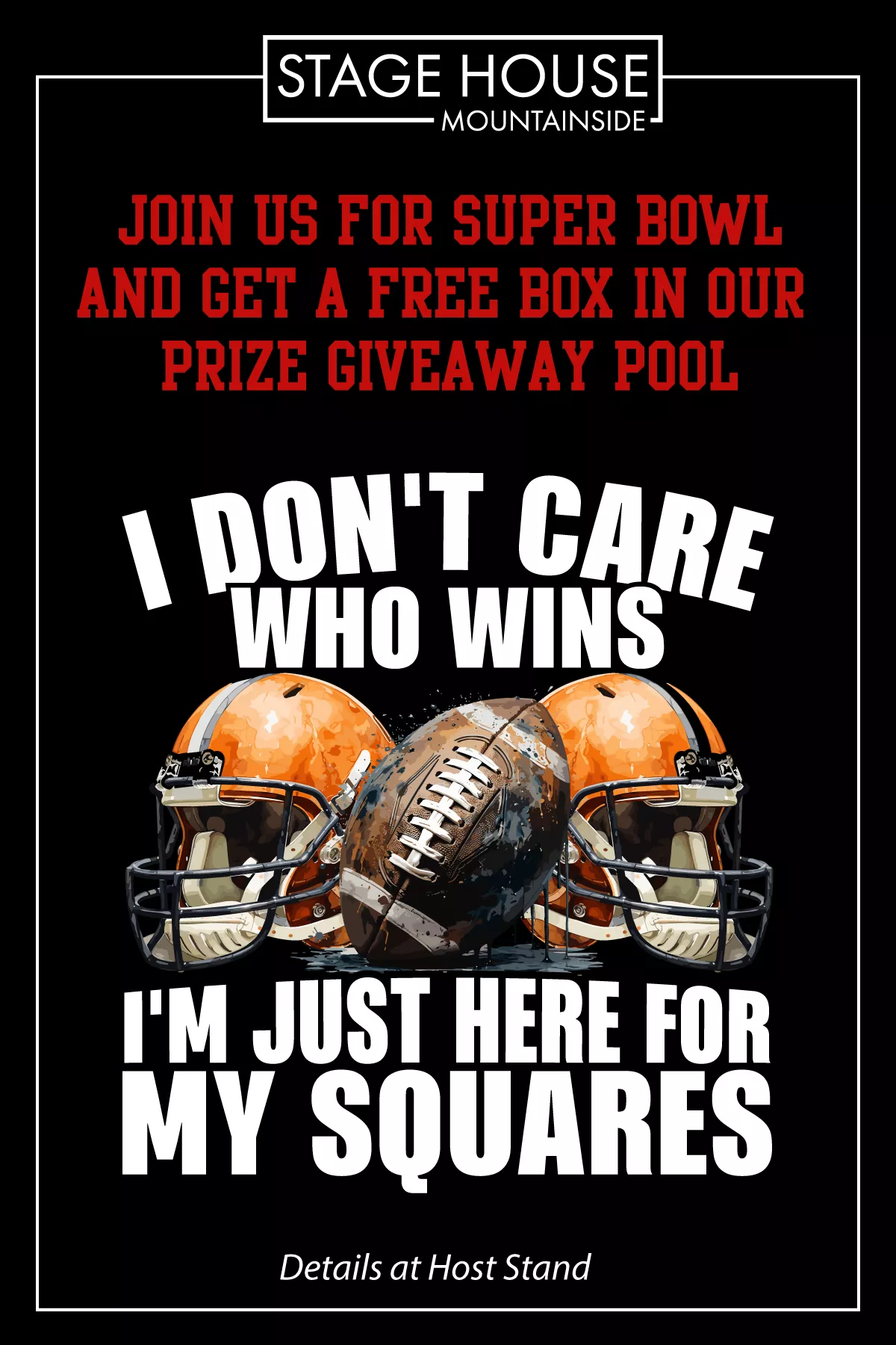 Super Bowl Prize giveaways in Mountainside NJ