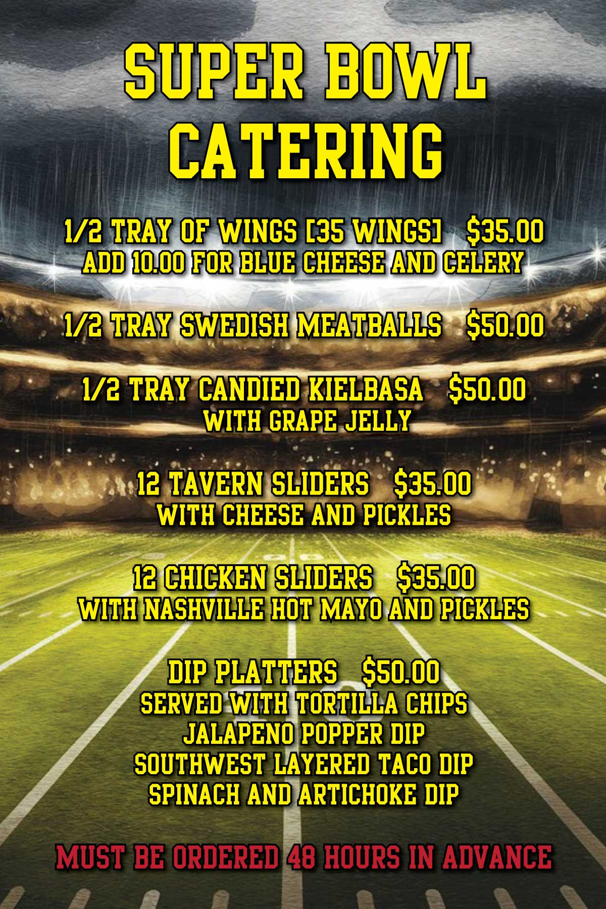 Superbowl Catering