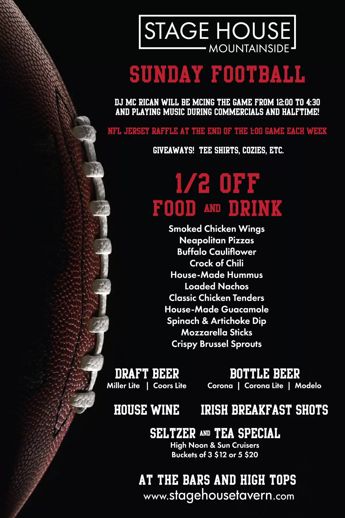 Best SUnday Football specials in Mountainside NJ