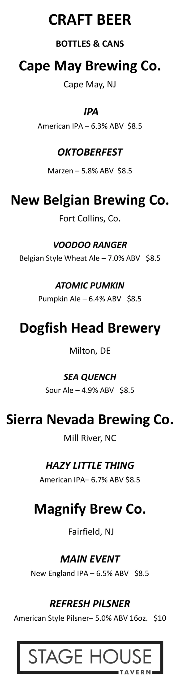 Craft Beer in Mountainside NJ